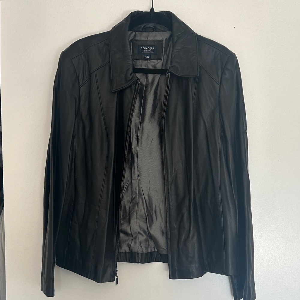 Sonoma Women's Sleek Black Leather Jacket